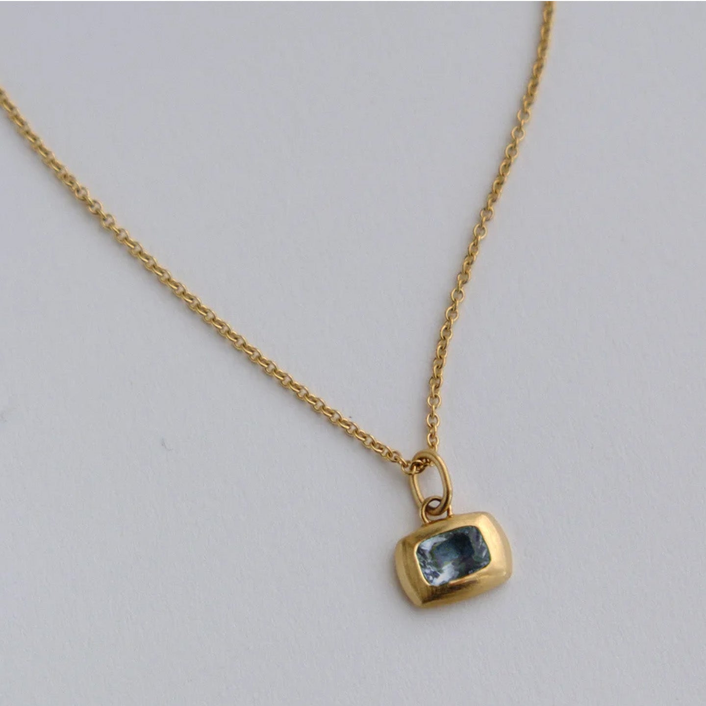 Cora Pendant Necklace with Sapphire Charm Necklace Mari Beltran