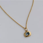 Cora Pendant Necklace with Sapphire Charm Necklace Mari Beltran