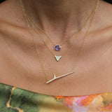 Horizontal Diamond Thorn Necklace Pendant Necklace Elisabeth Bell Jewelry