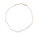 Tourmaline Aquamarine Diamond Beaded Necklace Beaded Necklace The Finest Stack