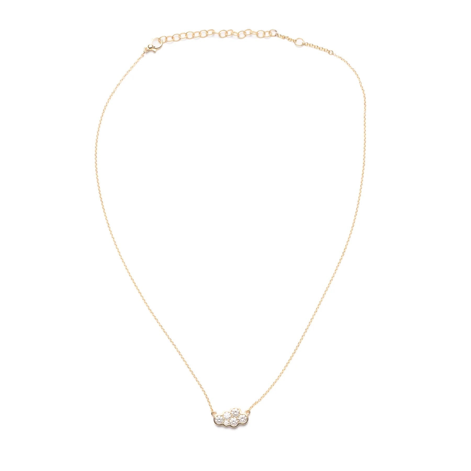 Small Diamond Cloud Necklace Charm Necklace The Finest Stack