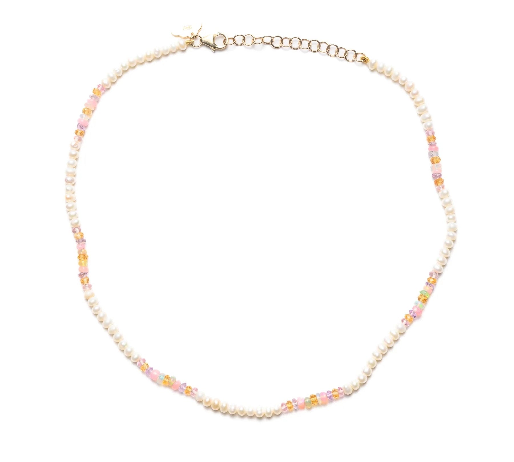 Pastel Opal and Seed Pearl Necklace Beaded Necklace The Finest Stack