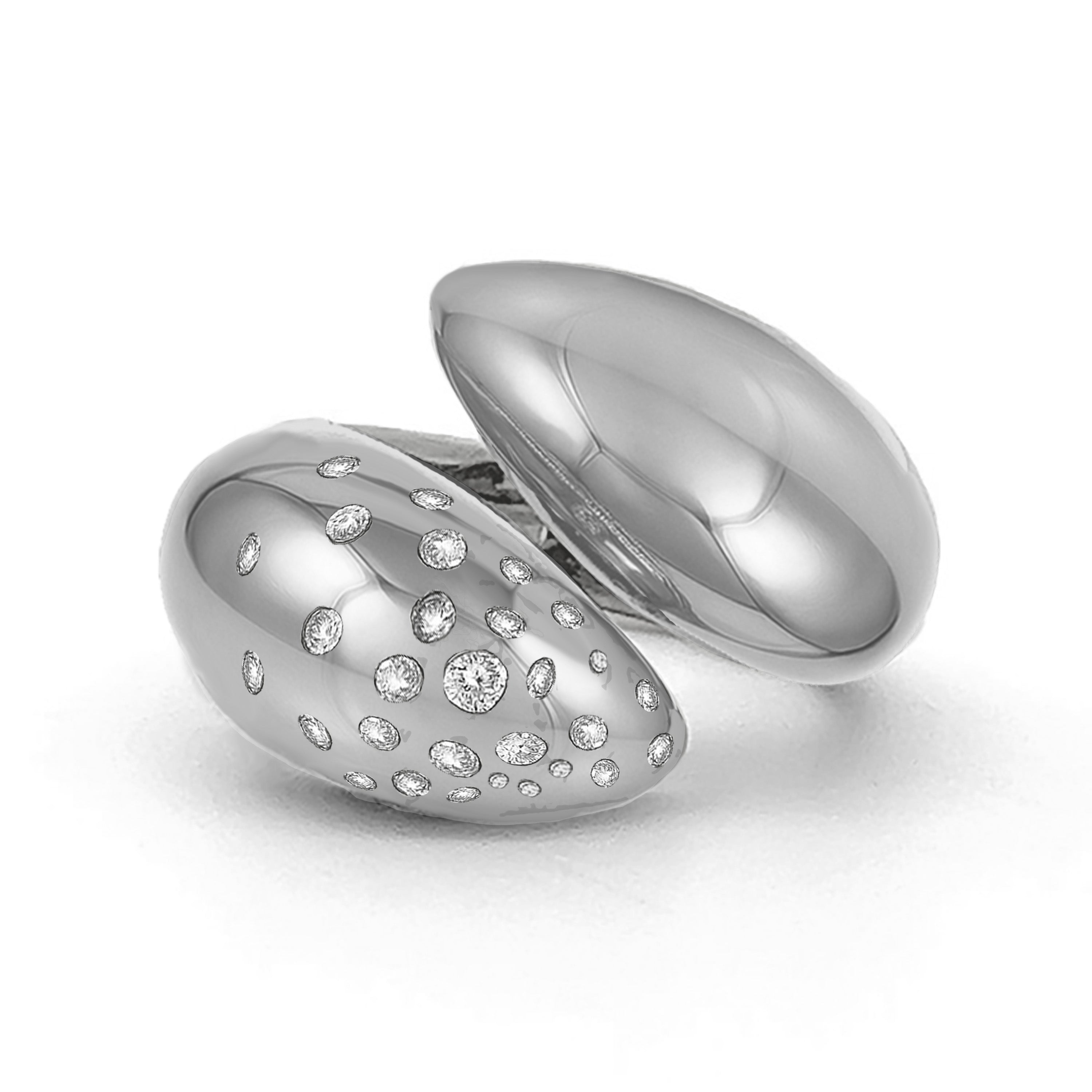 Claw Ring with Sprinkled Diamonds Statement Ring MAE + LANG 14k Gold White Gold 6