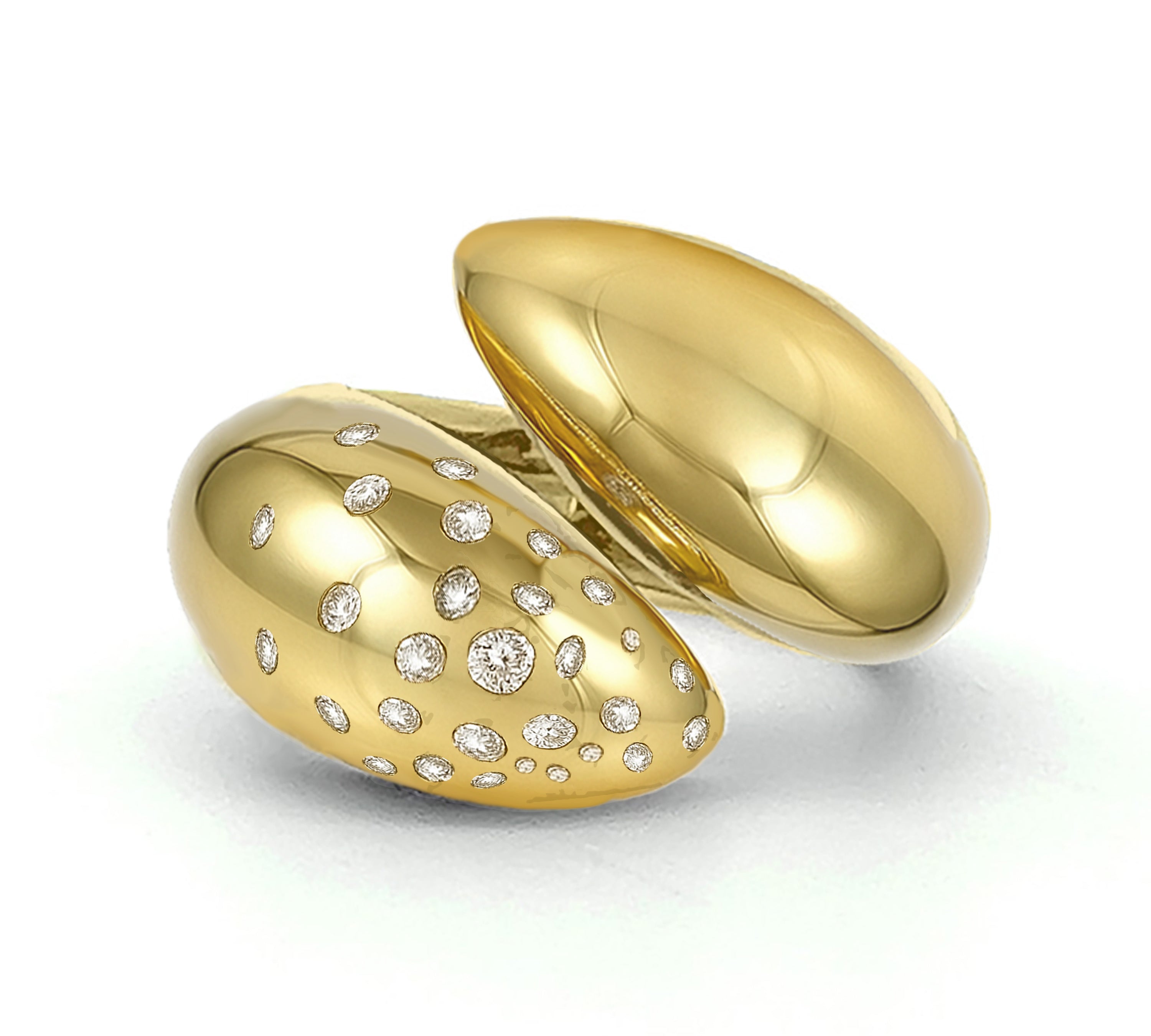 Claw Ring with Sprinkled Diamonds Statement Ring MAE + LANG 14k Gold Yellow Gold 6