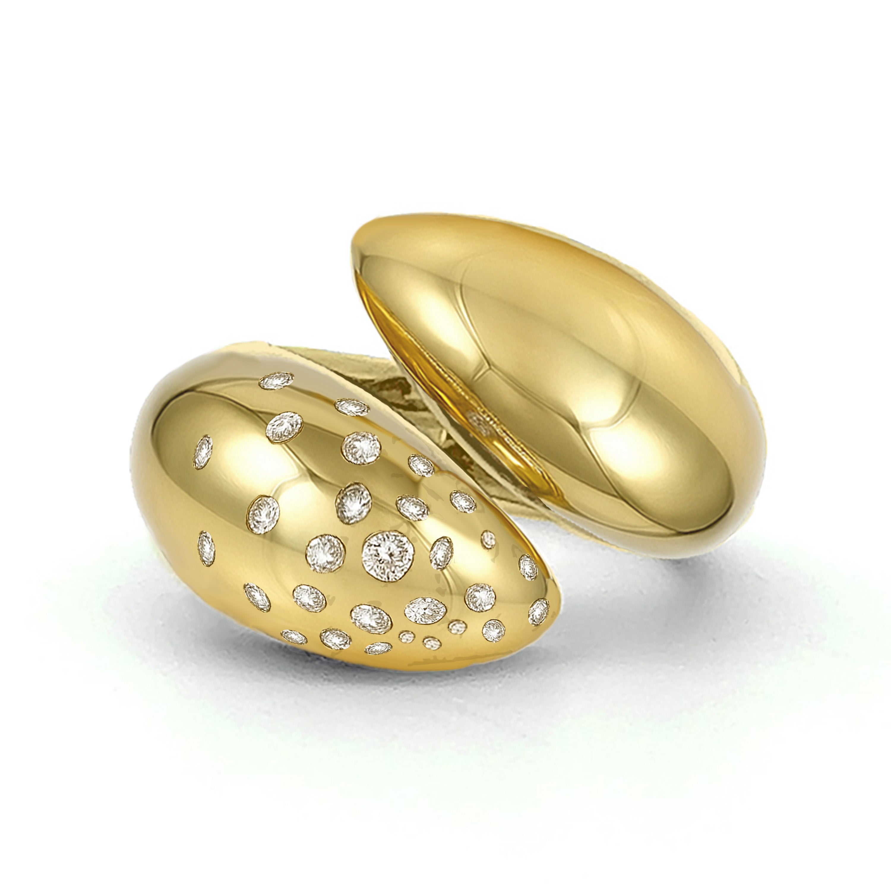 Claw Ring with Sprinkled Diamonds Statement Ring MAE + LANG 14k Gold Yellow Gold 6