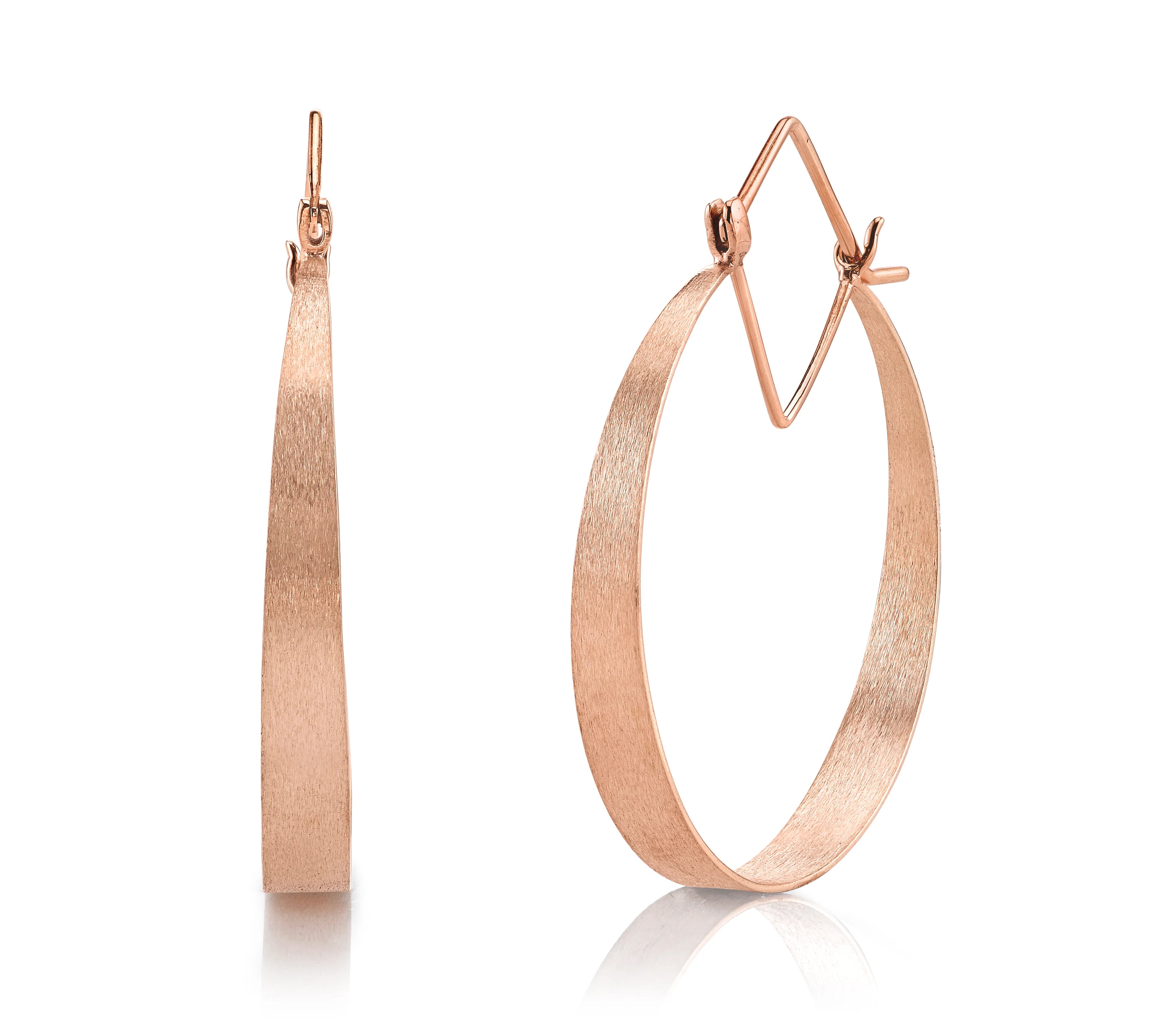 Navette Hoop Earrings Hoop Earrings Amy Gregg Jewelry Rose Gold