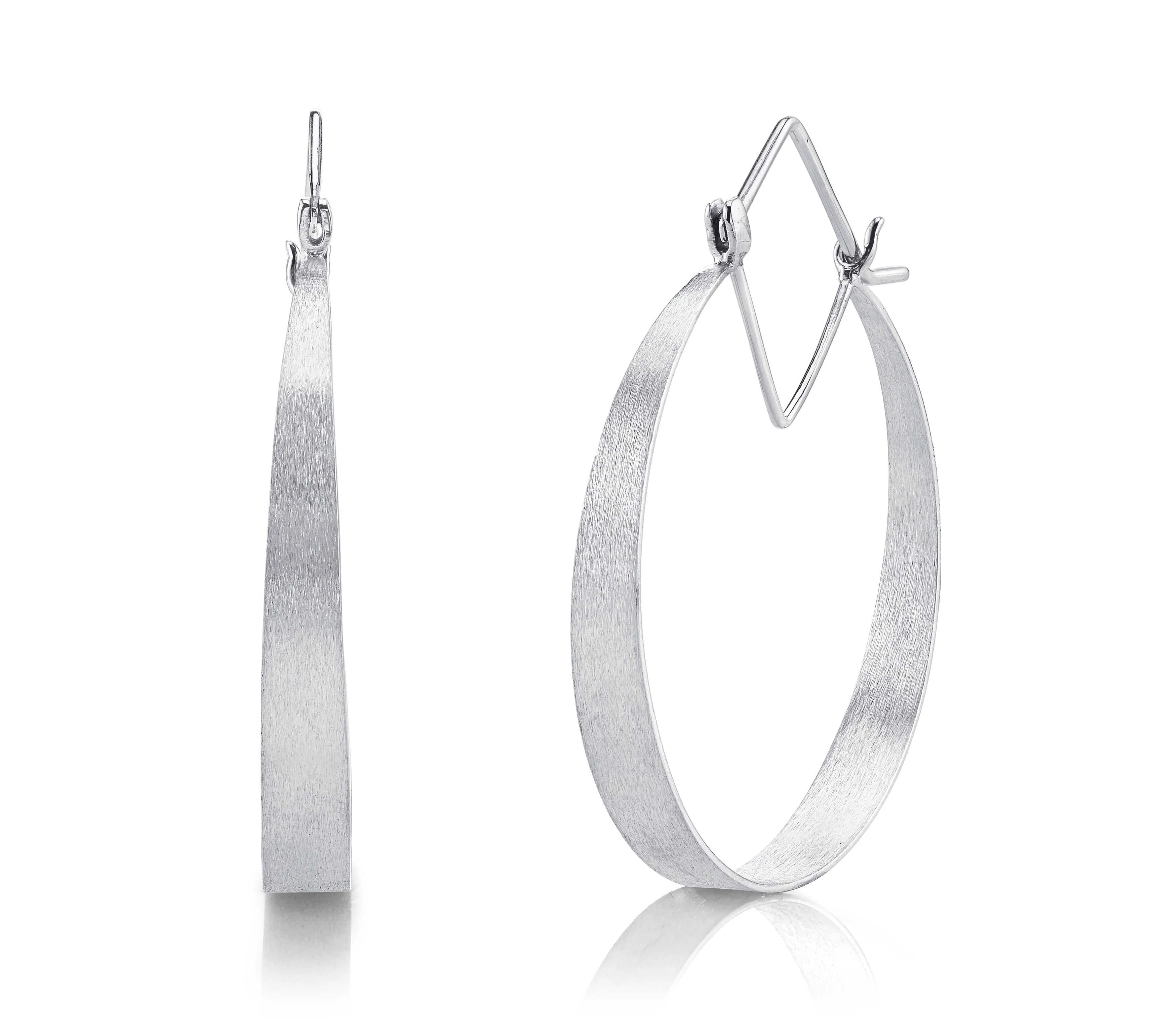 Navette Hoop Earrings Hoop Earrings Amy Gregg Jewelry White Gold