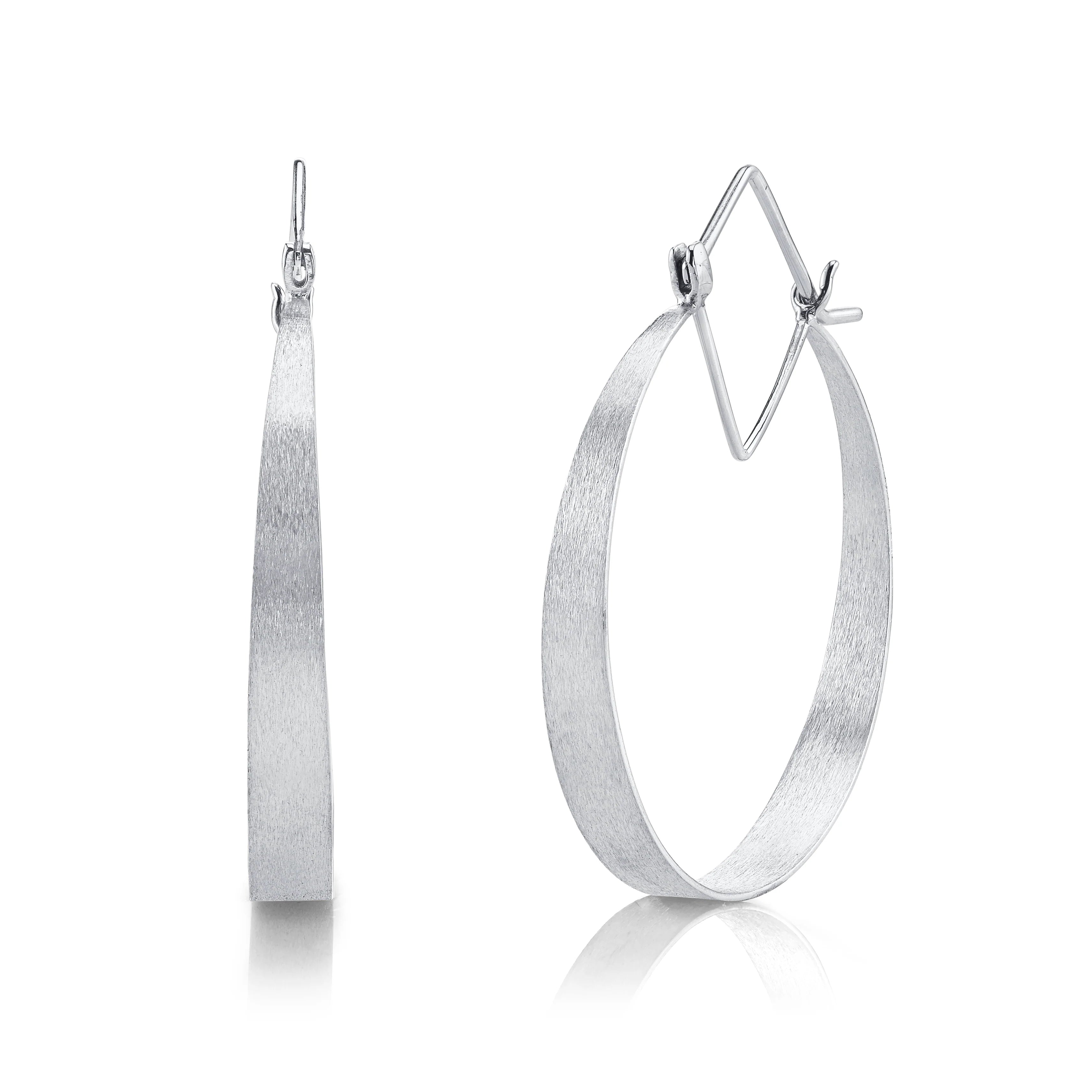 Navette Hoop Earrings Hoop Earrings Amy Gregg Jewelry White Gold