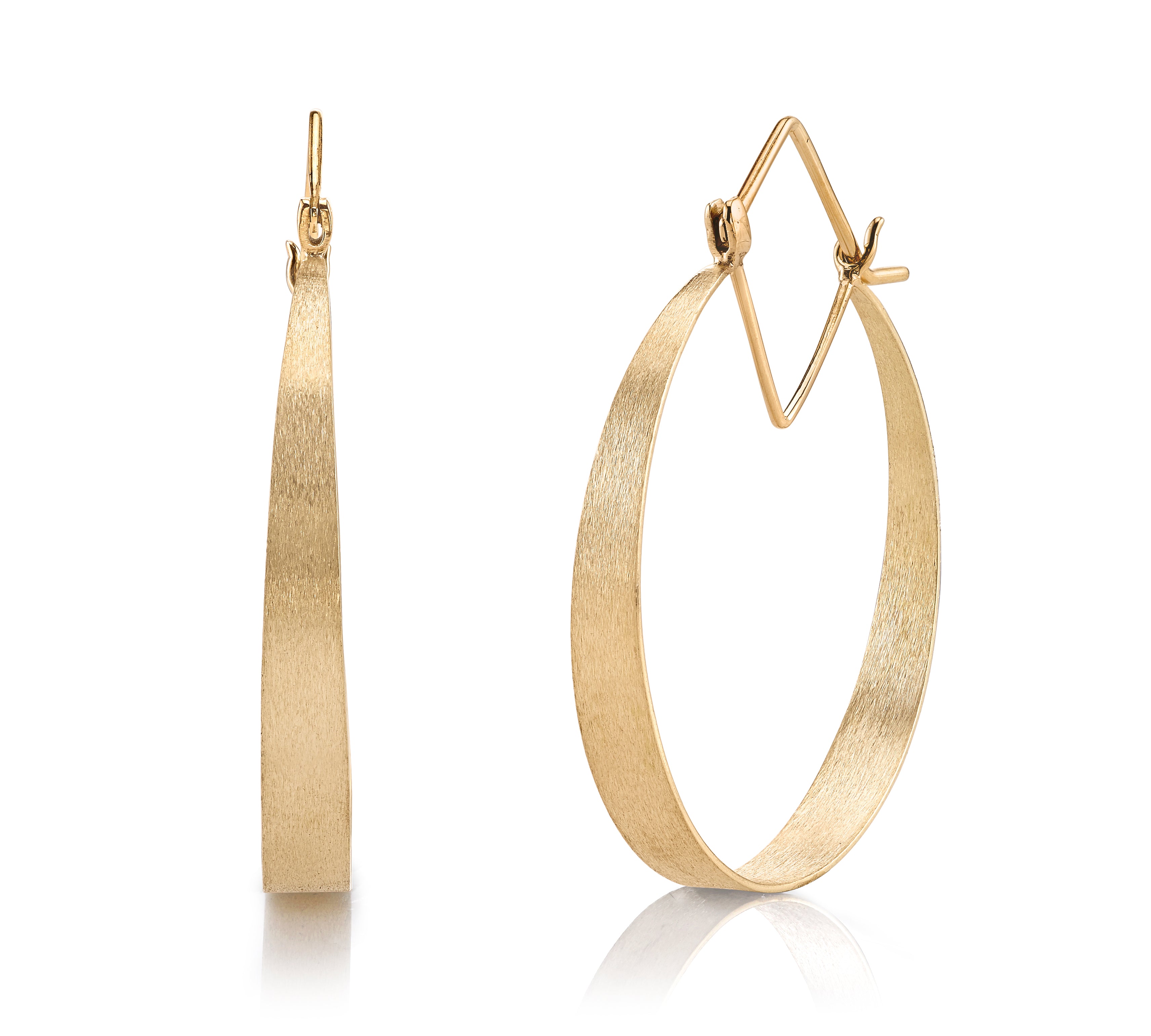 Navette Hoop Earrings Hoop Earrings Amy Gregg Jewelry Yellow Gold