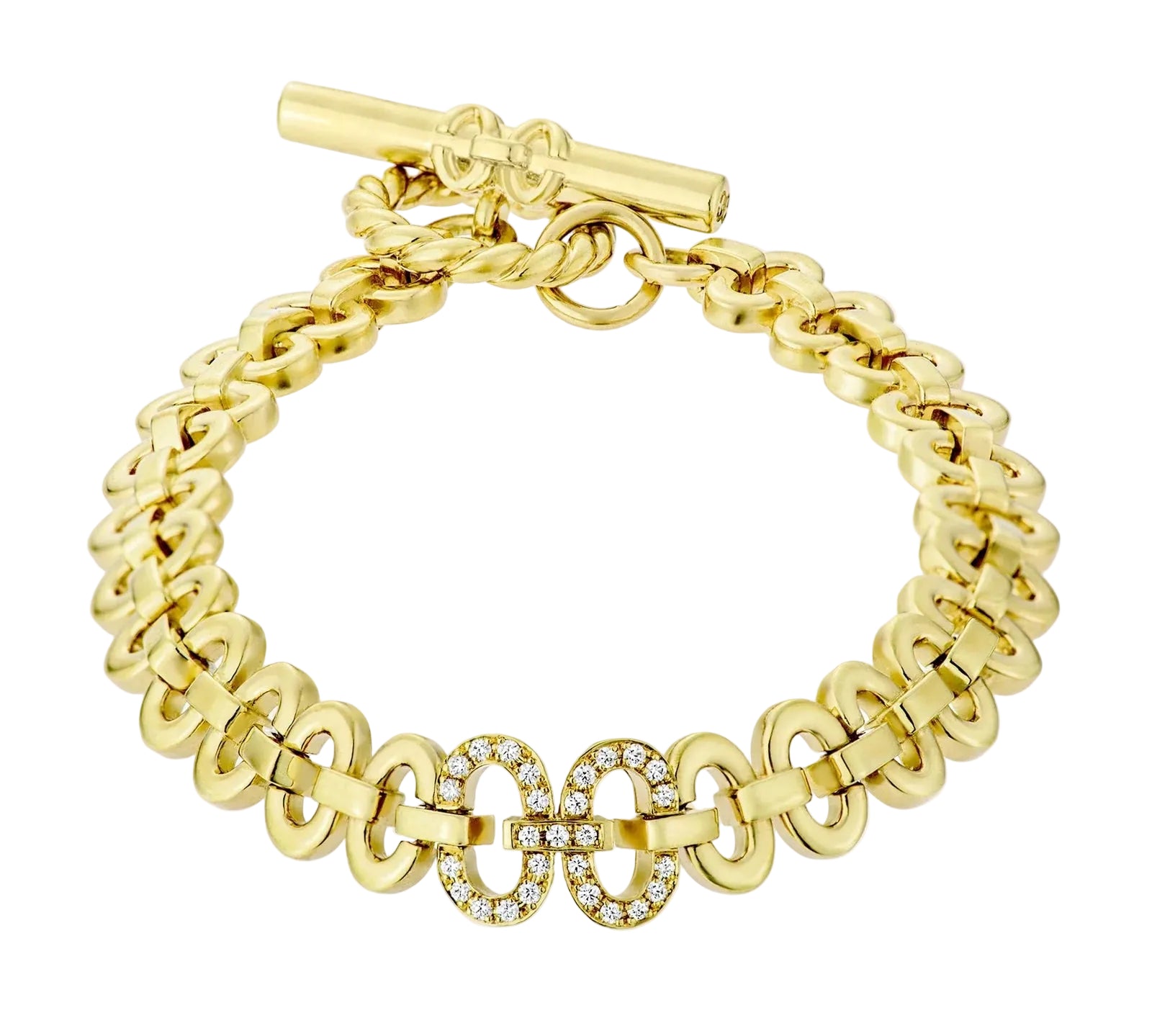 Harmony Iconic Bracelet with Diamond Logo, Yellow Gold Chain Bracelet KIMITAKE