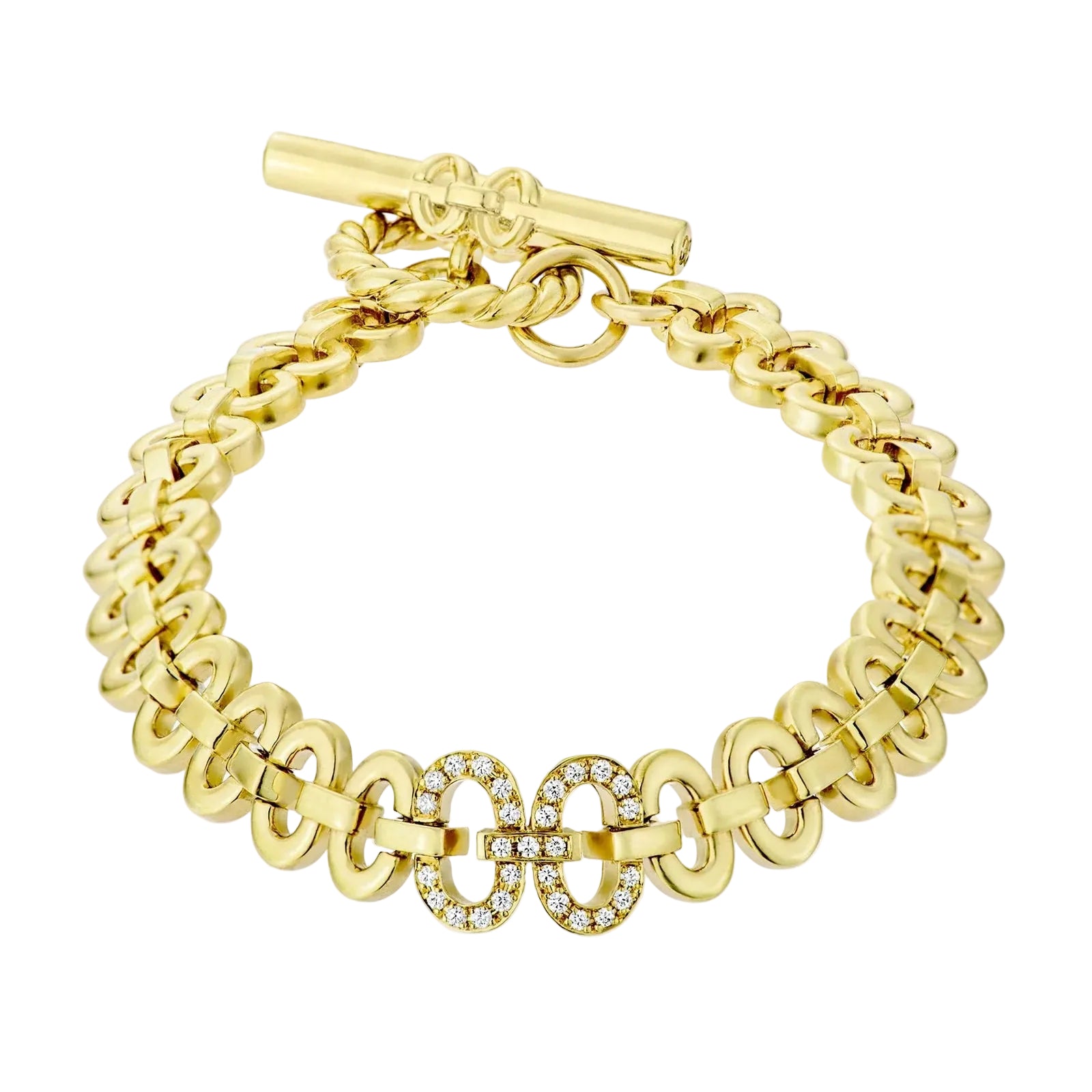 Harmony Iconic Bracelet with Diamond Logo, Yellow Gold Chain Bracelet KIMITAKE