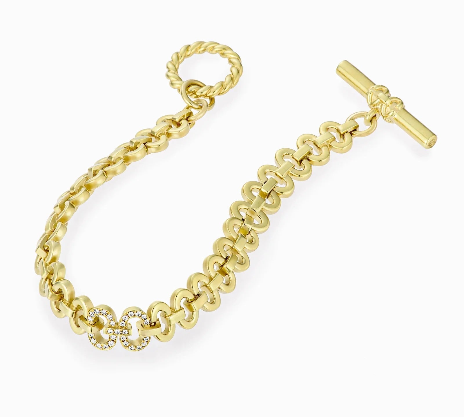 Harmony Iconic Bracelet with Diamond Logo, Yellow Gold Chain Bracelet KIMITAKE