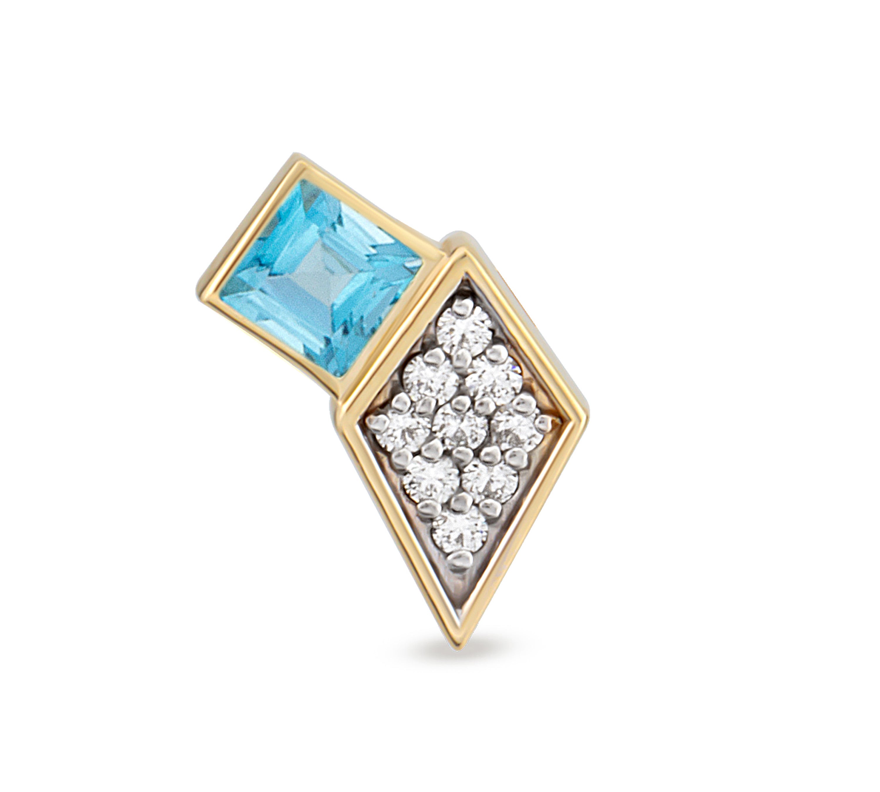 Lumiere Studs Stud Earrings RITA Fine Jewelry Blue Topaz Right