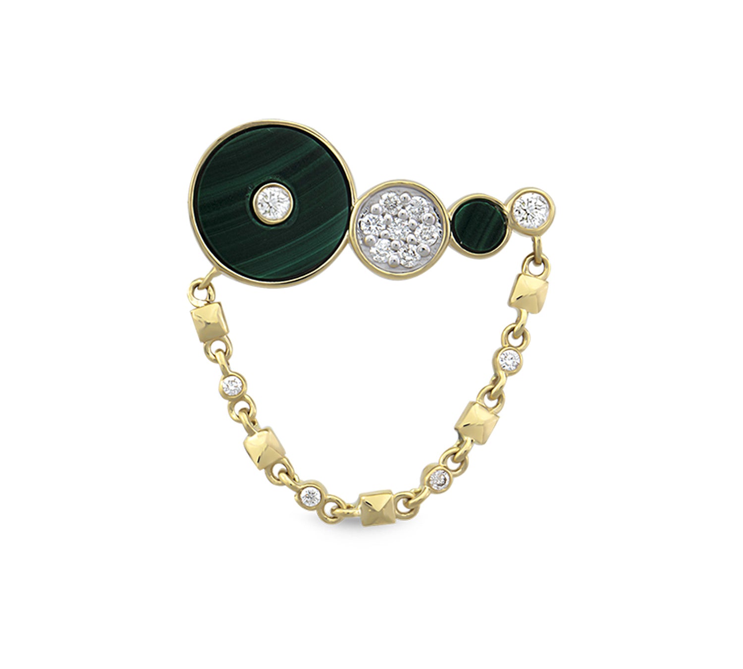 Circular Stone Ear Crawler Ear Crawler Earring RITA Fine Jewelry Malachite