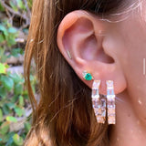 Diamond Teardrop Emerald Heart Studs, Pair Stud Earrings Roseark Deux