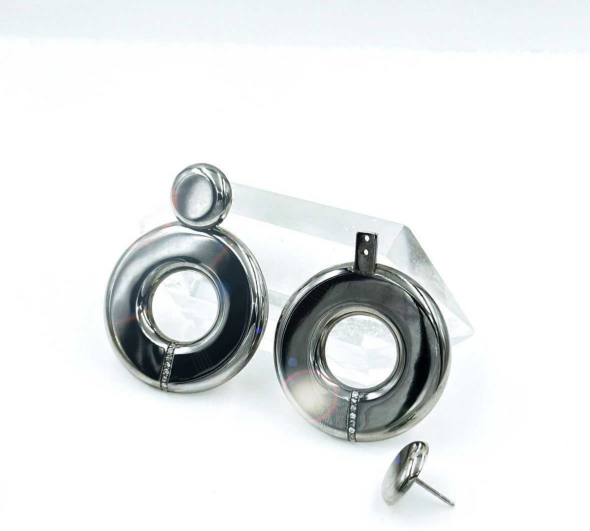 Life Hoops with Diamonds Statement Earrings MAE + LANG