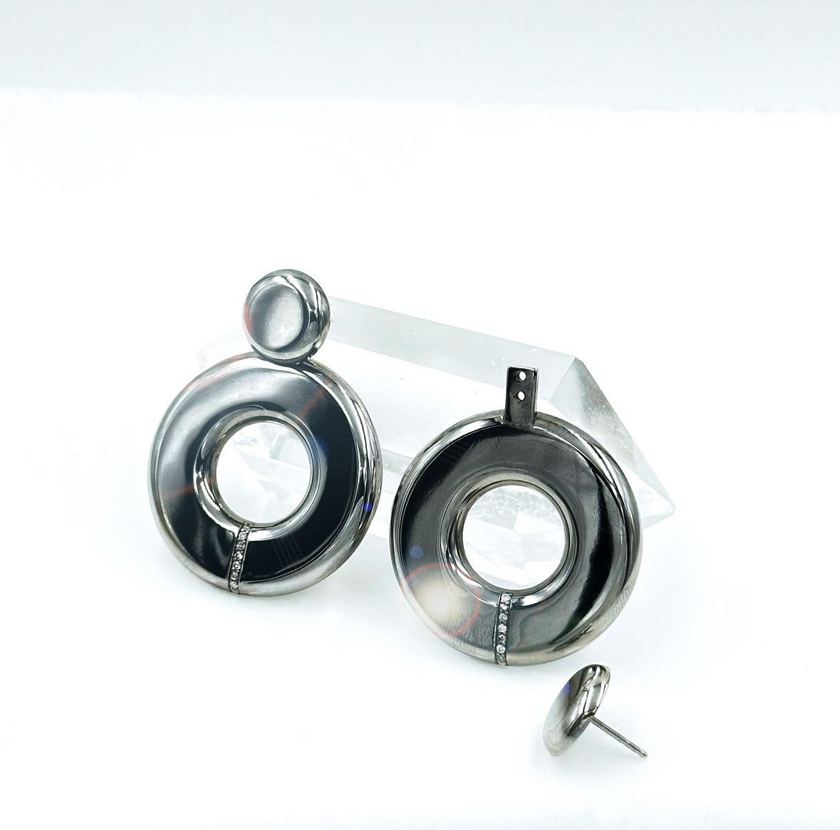 Life Hoops with Diamonds Statement Earrings MAE + LANG