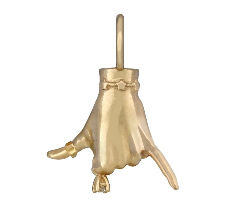 Shaka LadyFinger Charm with Diamond Charm Maura Green   