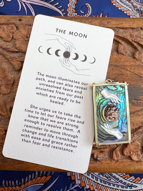 Moon Tarot Card Pendant Pendant Maura Green   