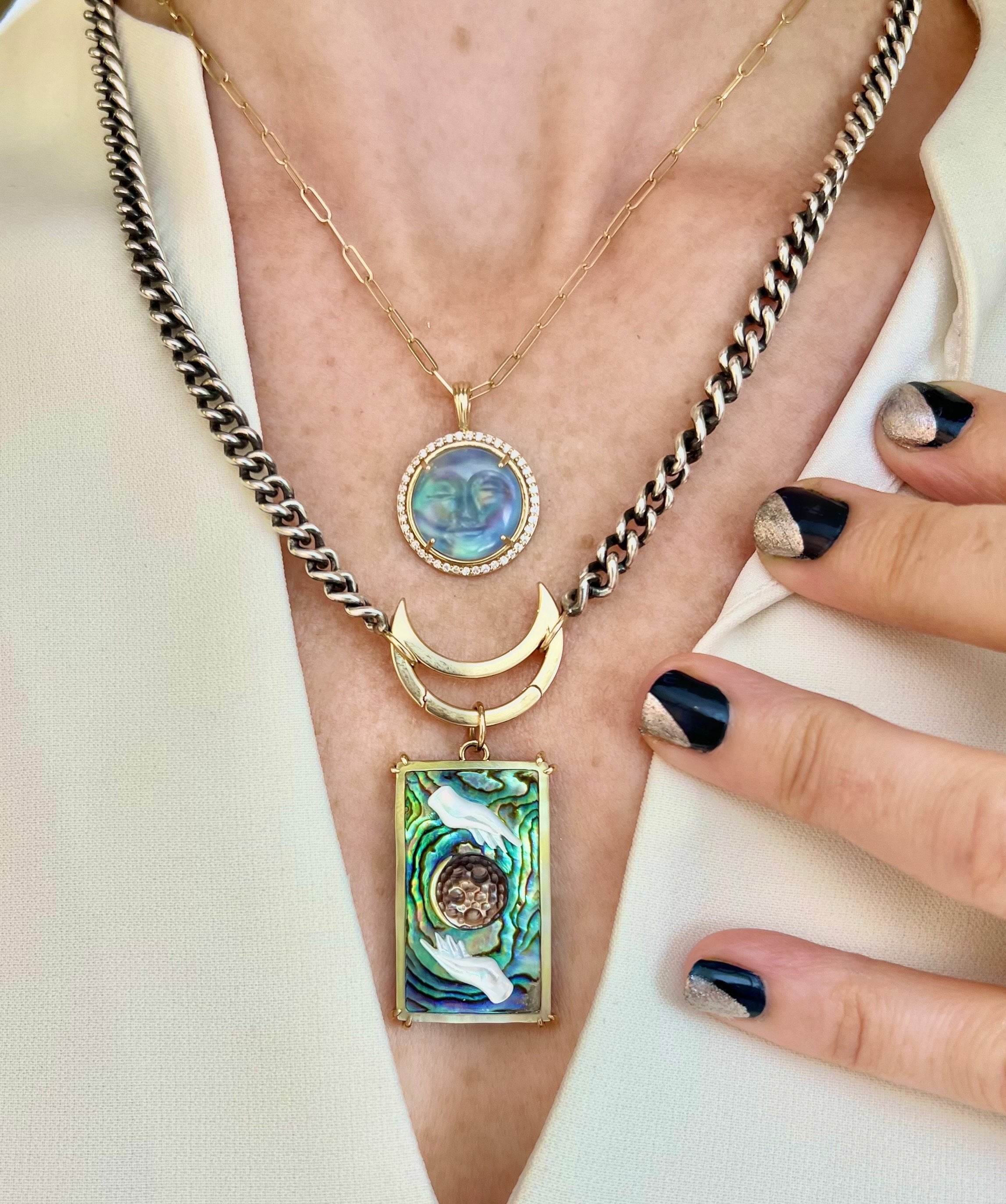 Crescent Moon Charm Holder Charm Maura Green