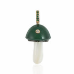 Magic Mushroom Charm with Pave Bail Charm Maura Green Green with Emerald Bail  