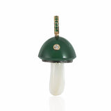 Magic Mushroom Charm with Pave Bail Charm Maura Green Green with Emerald Bail  