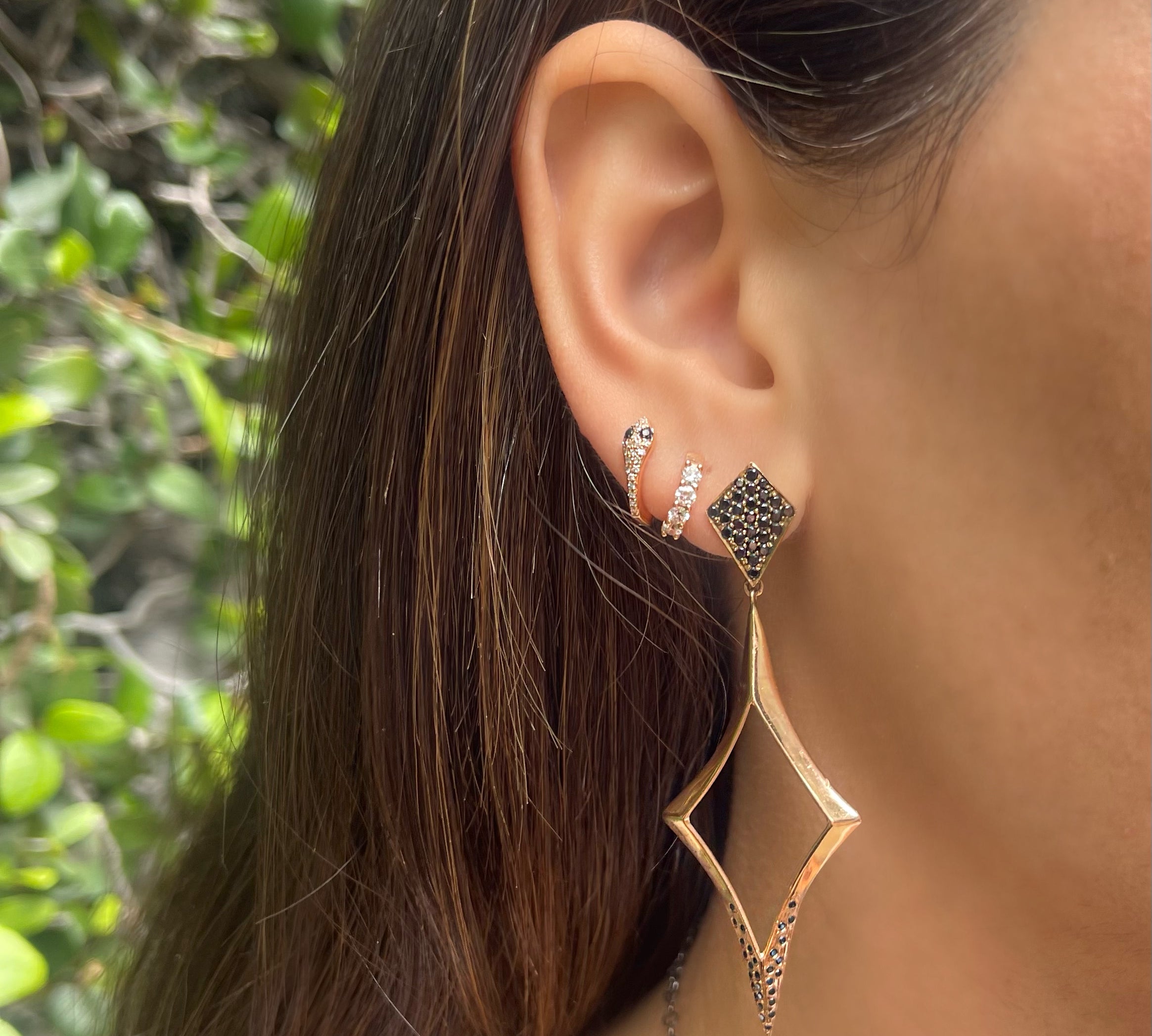 Black Diamond Maven Earrings Drop Earrings Yakira Rona