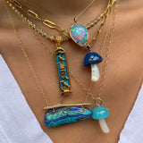 Magic Mushroom Charm with Pave Bail Charm Maura Green   