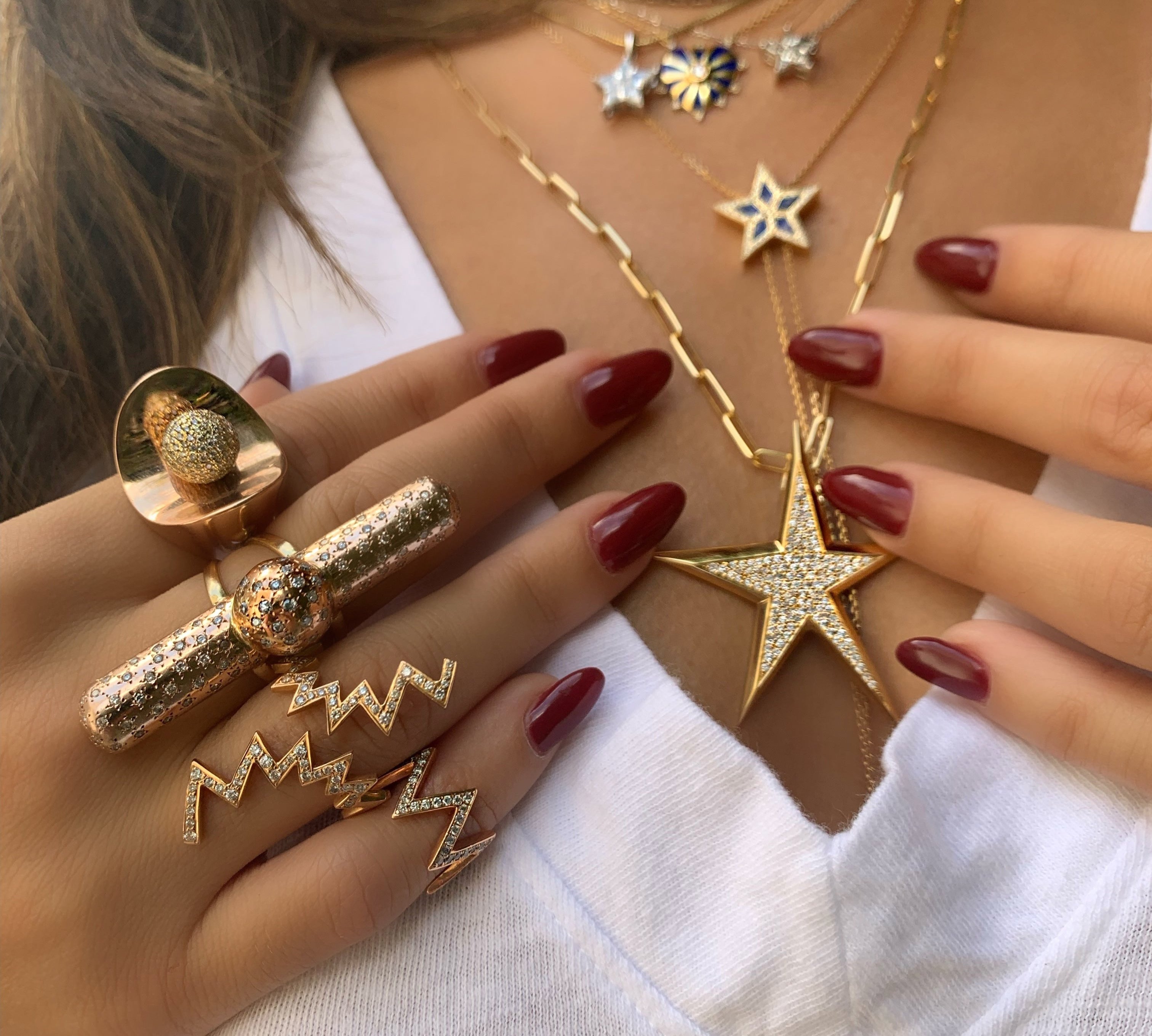 Zigzag Diamond Ring Statement Ring Jagga Jewelry