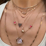 Mother of Pearl Hexagon Amulet Necklace Pendant Necklace Latelier Nawbar