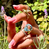 Aquamarine Pear Statement Ring Statement Ring Roseark Jewelry
