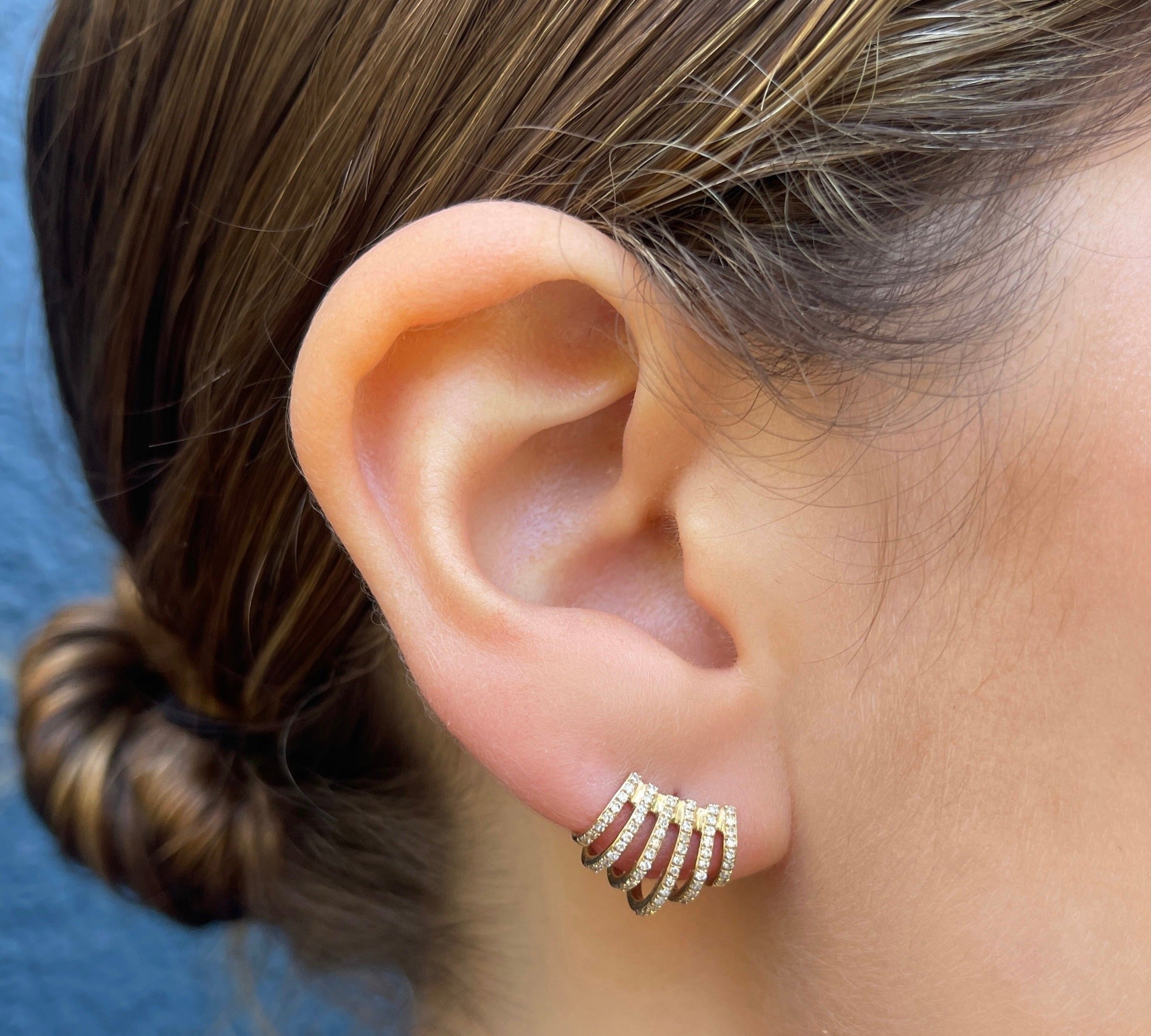 Linear Cuff Stud, Single Ear Cuff Earring Roseark Deux   
