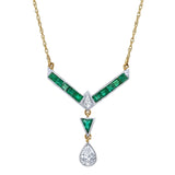 Elizabeth Emerald Diamond Necklace Statement Necklace Roseark Vintage