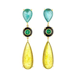 Tourmaline Onyx Drop Earrings Statement Earrings Guita M