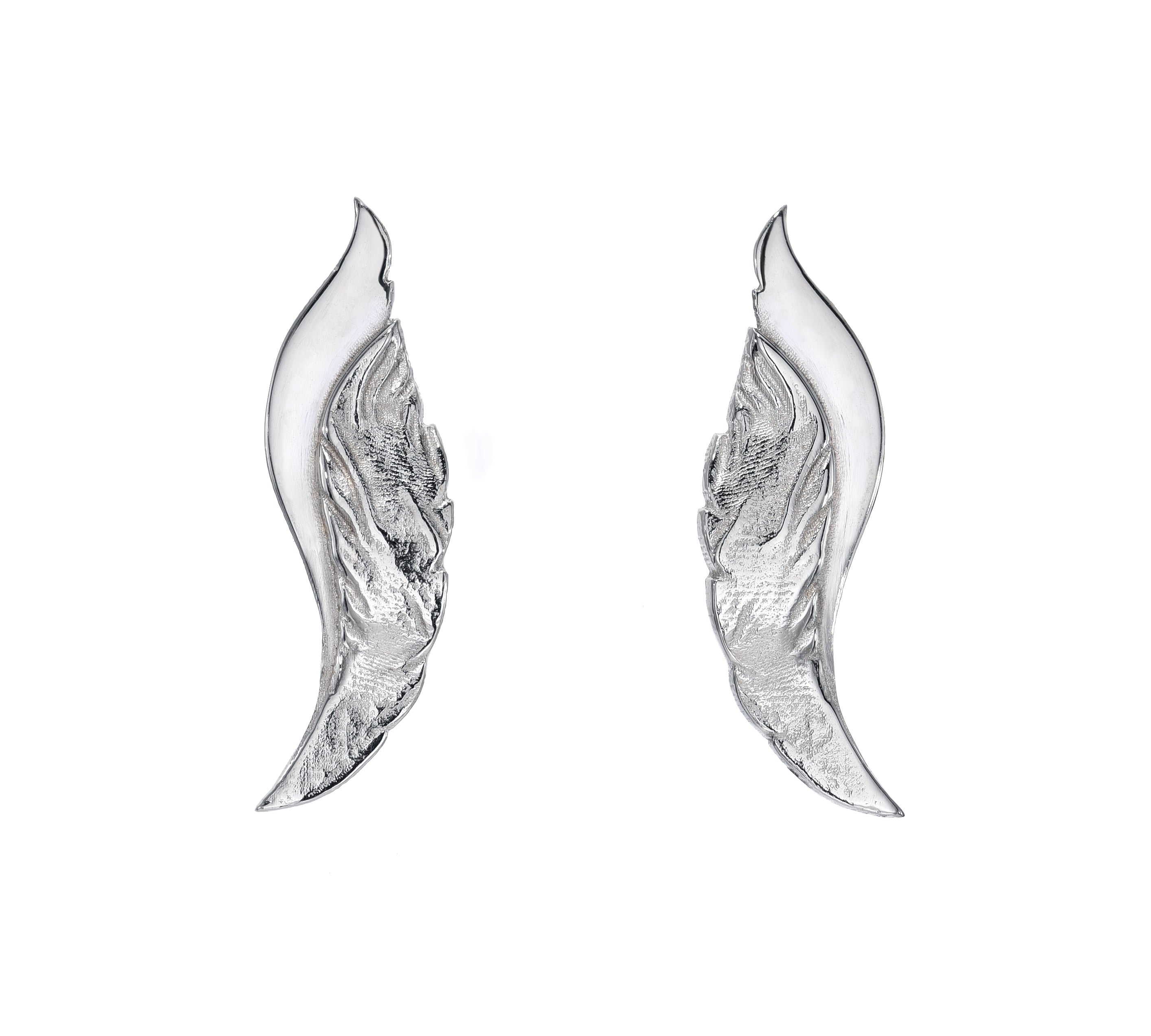 Plume Angel Wing Earrings Studs Roseark Deux