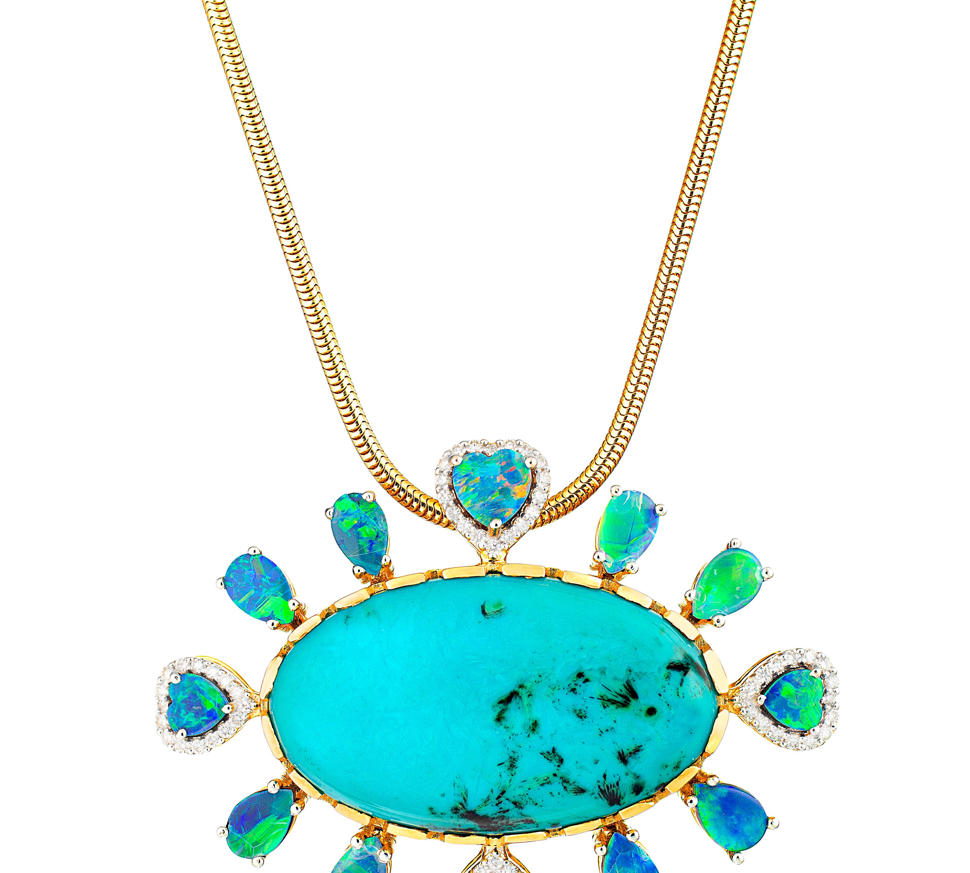 Gem Silica Opal Pendant Necklace Pendant Necklace Guita M