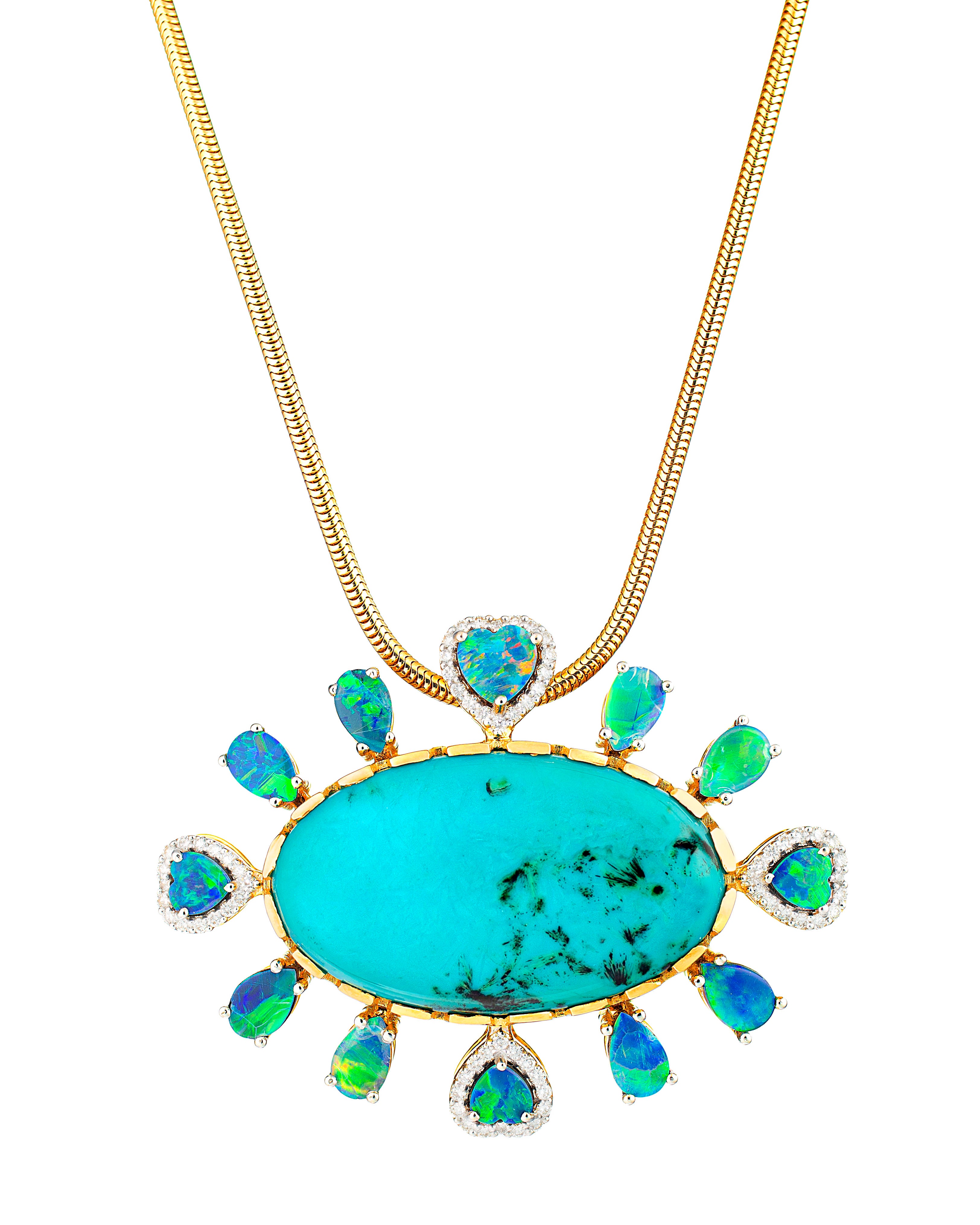 Gem Silica Opal Pendant Necklace Pendant Necklace Guita M