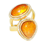 Oval Opal Ring with Diamonds Ring Guita M