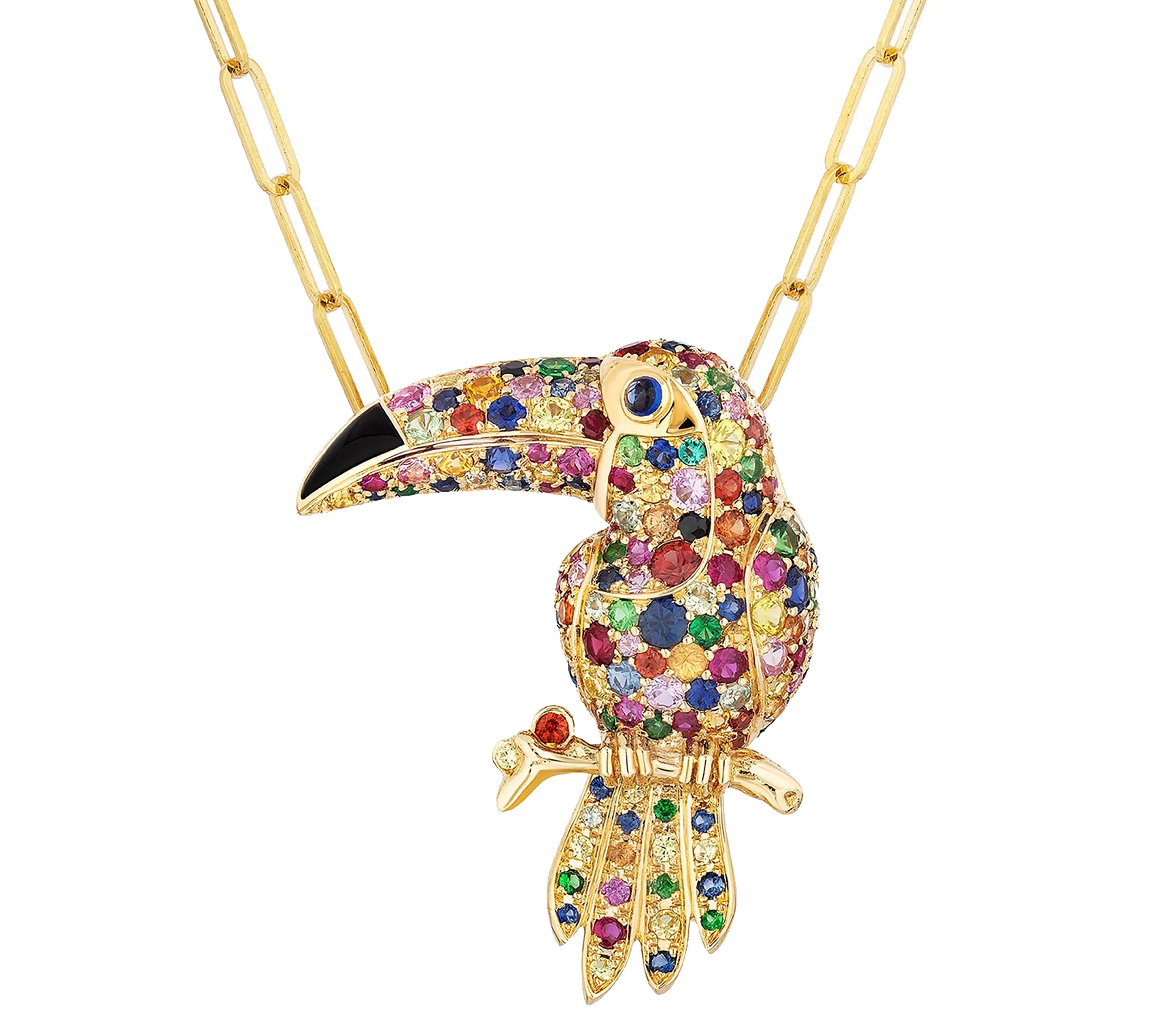 Toucan Pendant - Brooch Pendant Necklace Goshwara