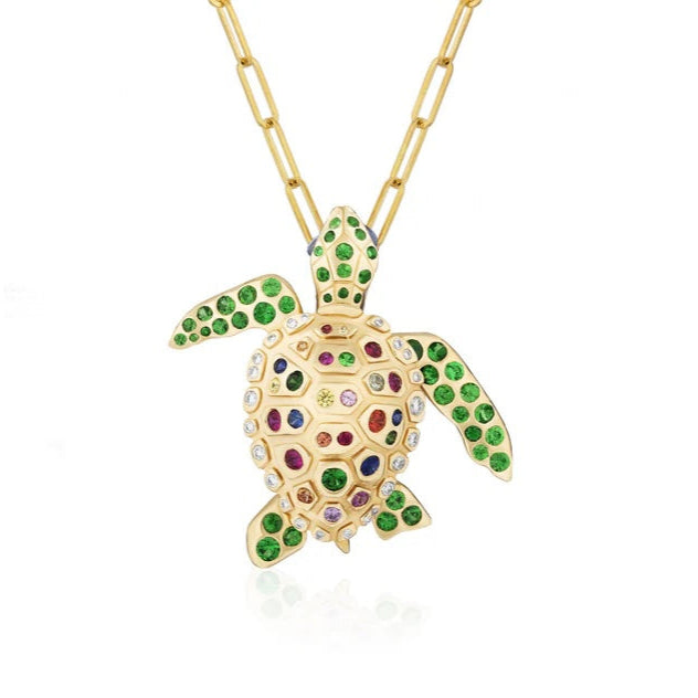Turtle Pendant - Brooch Pendant Necklace Goshwara