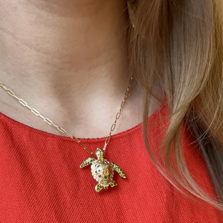 Turtle Pendant - Brooch Pendant Necklace Goshwara