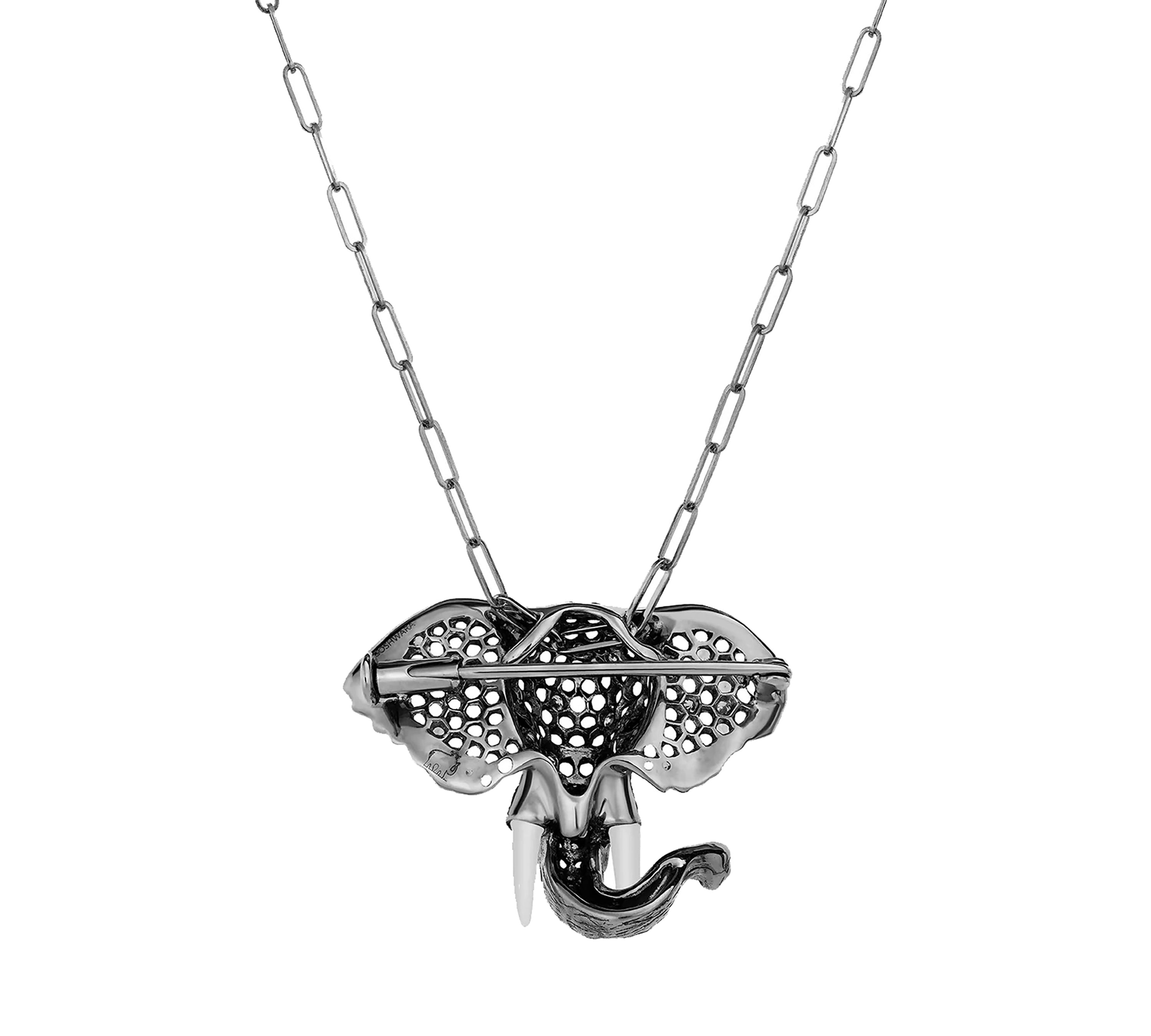 Elephant Pendant - Brooch Pendant Necklace Goshwara