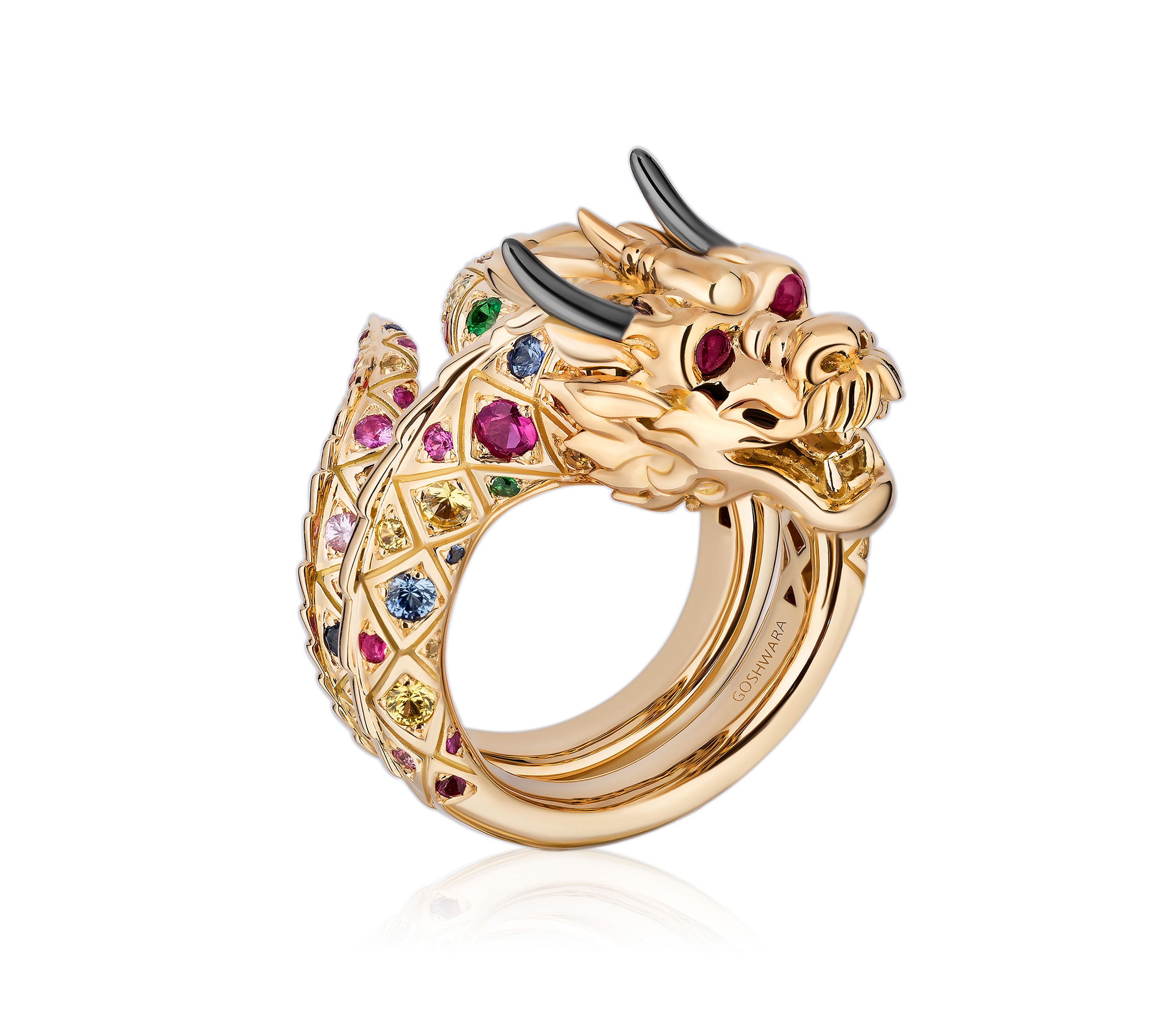 Dragon Coil Ring Statement Ring Goshwara