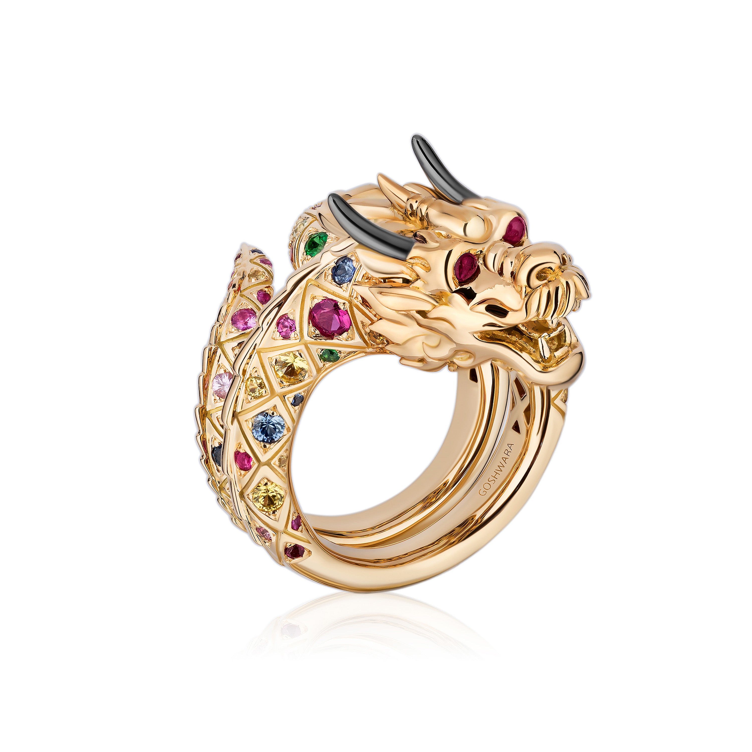 Dragon Coil Ring Statement Ring Goshwara