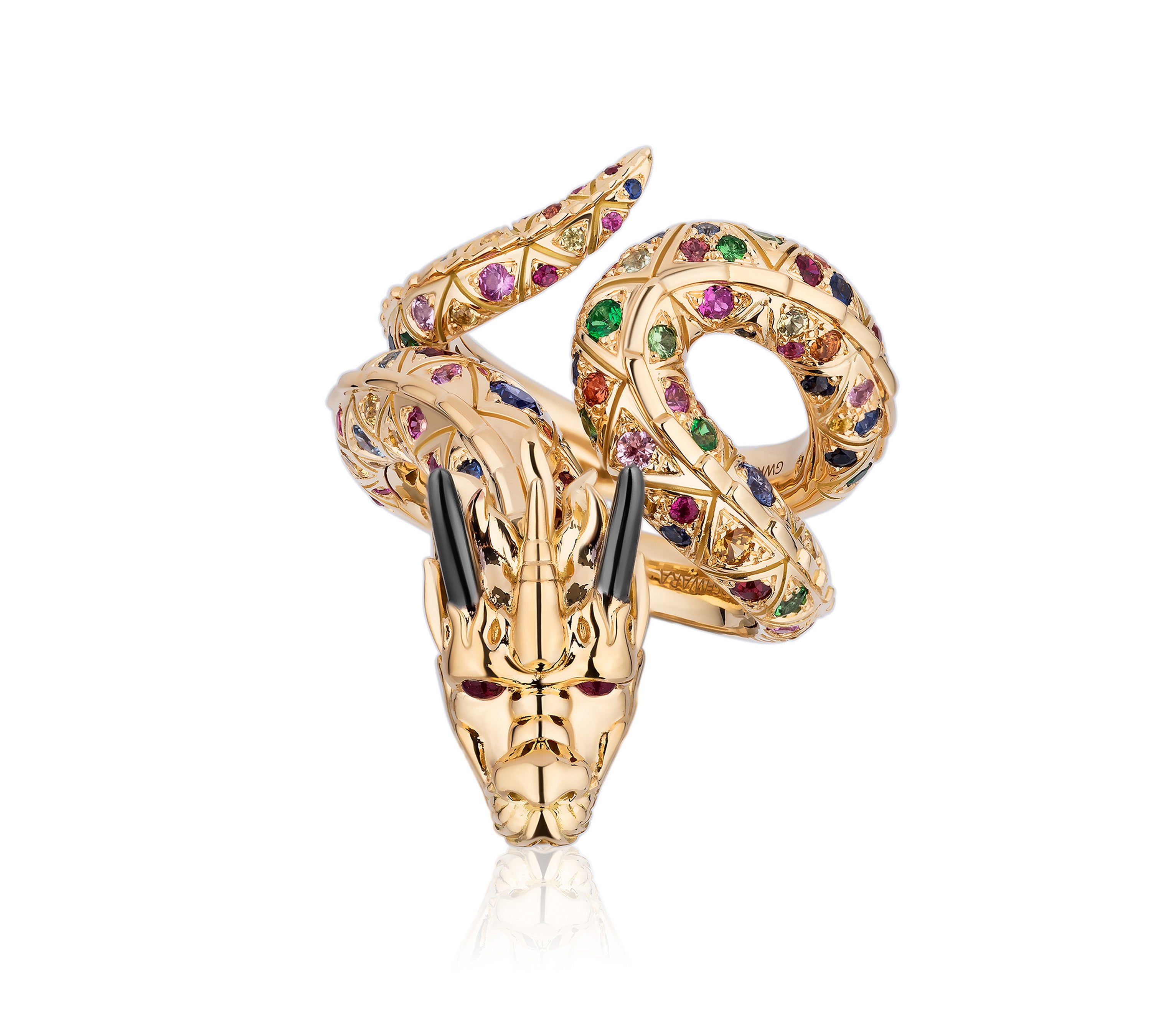 Dragon Coil Ring Statement Ring Goshwara