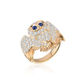 Pave Owl Ring Statement Ring Goshwara