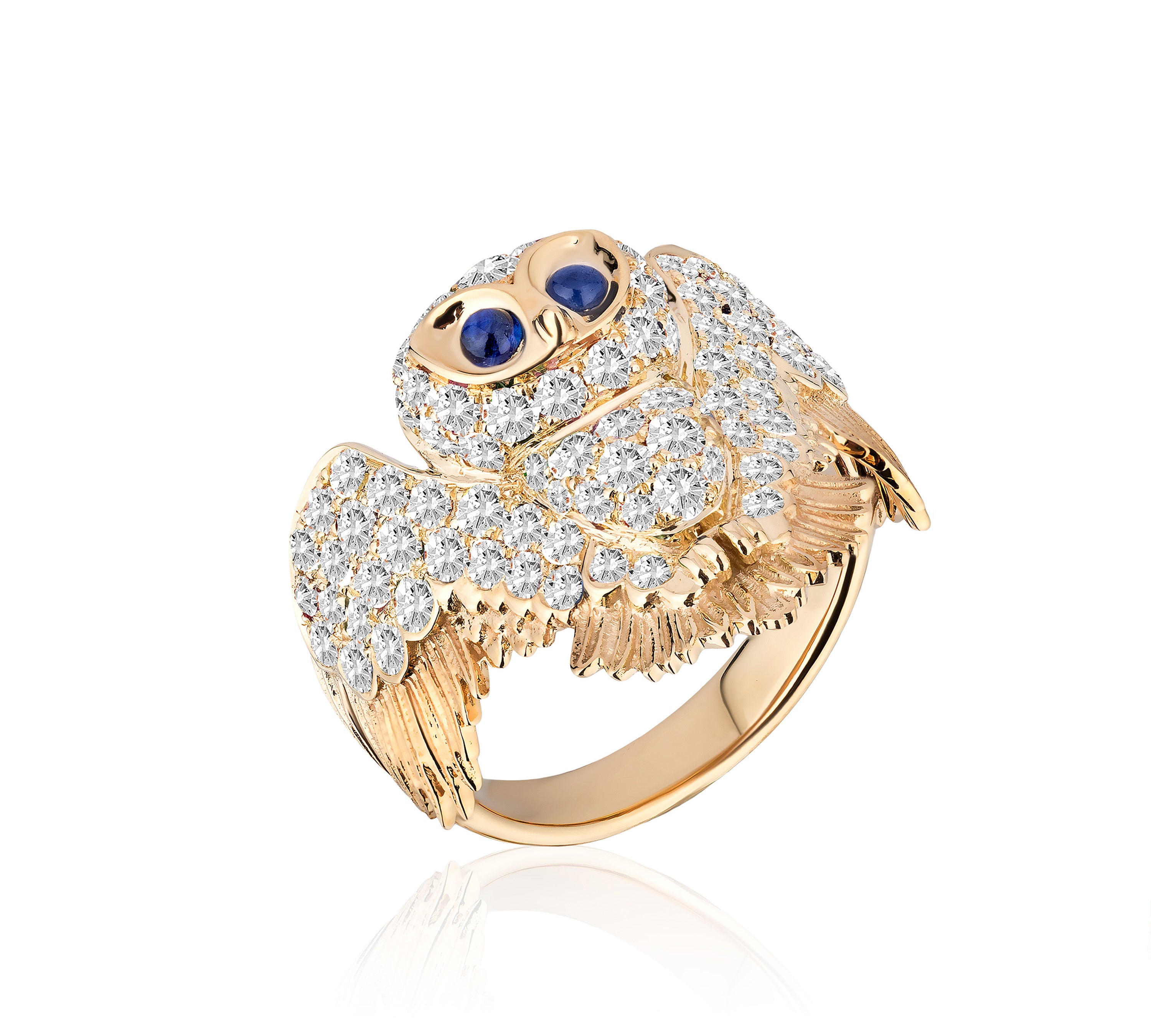 Pave Owl Ring Statement Ring Goshwara