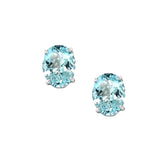 Oval Aquamarine Stud Earrings Stud Earrings Roseark Deux