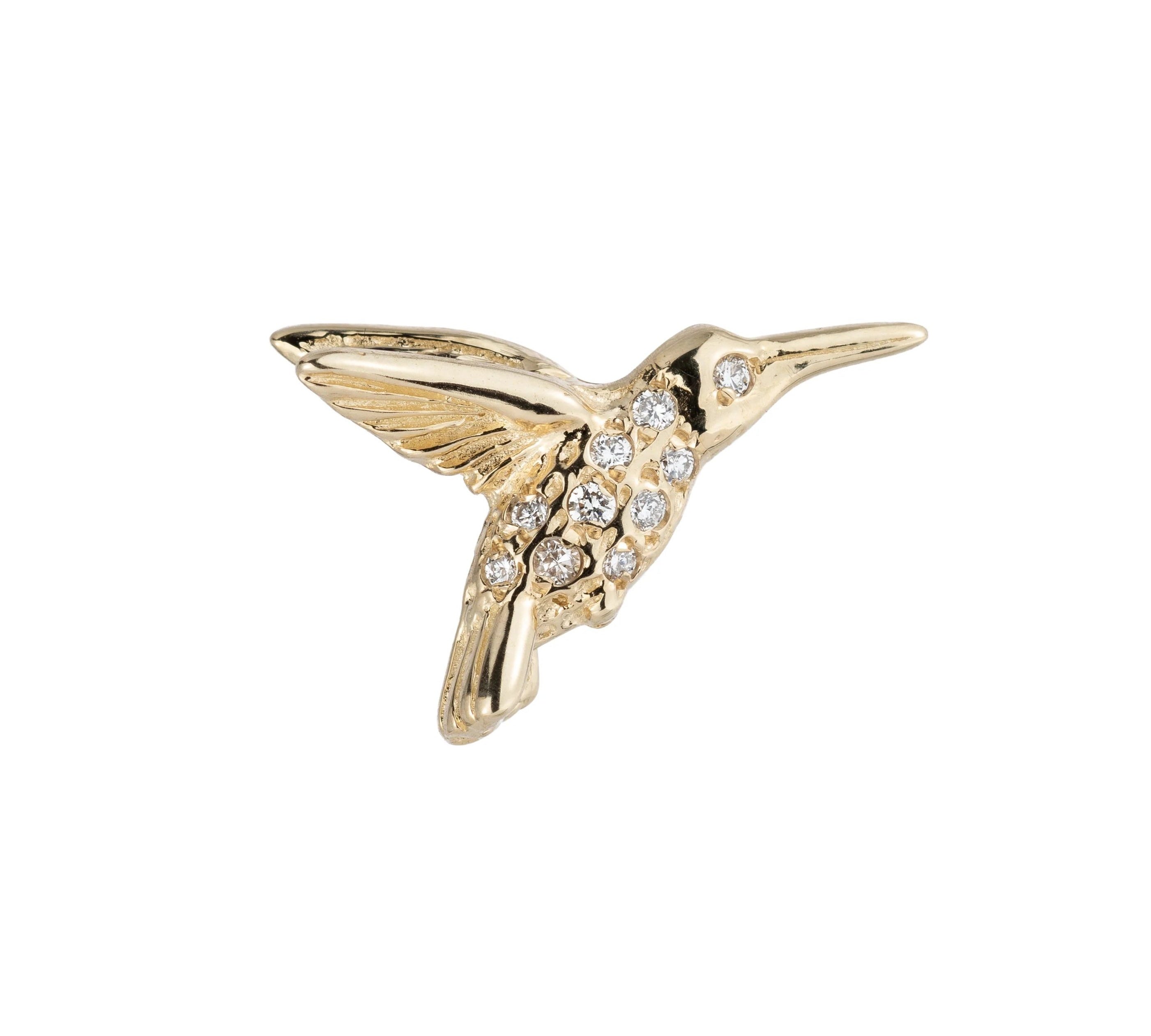 Hummingbird Earring with Diamonds Stud Earrings Roseark Deux