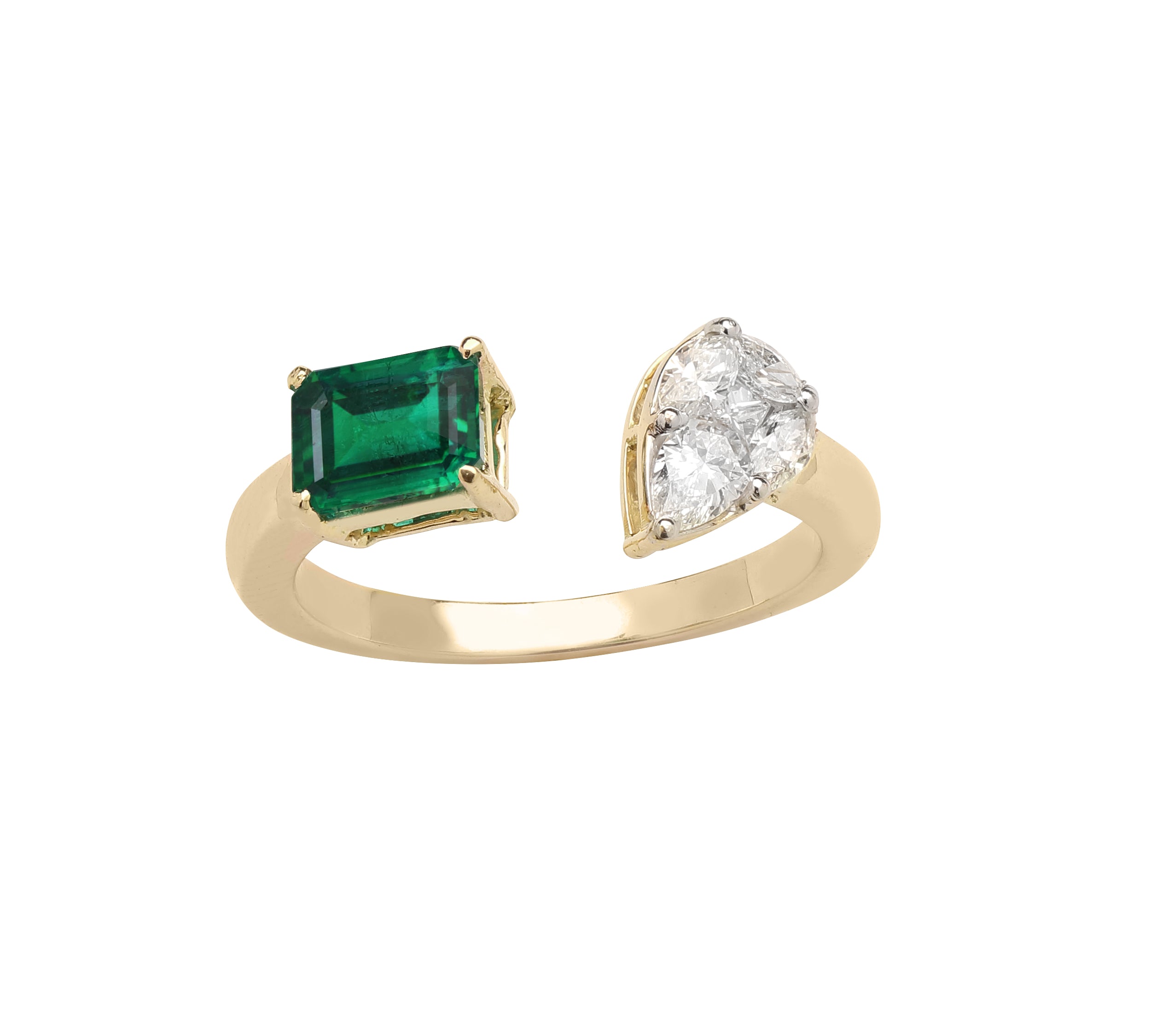 Emerald Diamond Duo Ring Ring Ritique 6.5